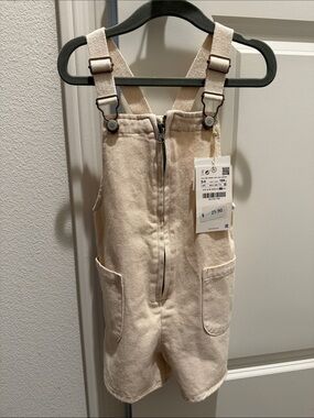 Zara Cream Kids' Overalls Romper with Front Zip